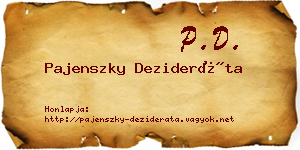 Pajenszky Dezideráta névjegykártya